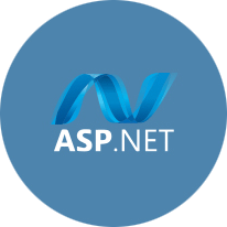 لوگو ASP.NET Core با طراحی مدرن و مینیمال به رنگ آبی و بنفش