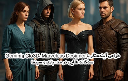 طراحی آینده‌نگر با Clo3D، Marvelous Designer و Gemini – سه‌گانه طلایی در مد، بازی و سینما